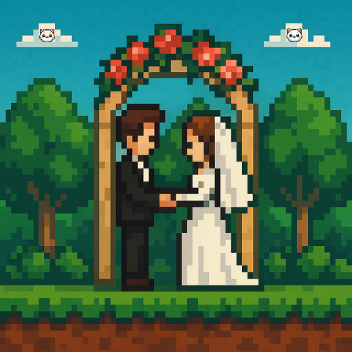 pixel art arco nubes blas luna
